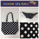 Large Tote Bag With Zip - Black Spot Large Tote Bag With Zip - Black Spot